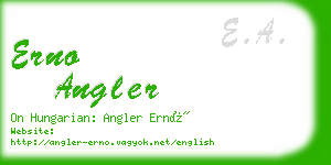 erno angler business card